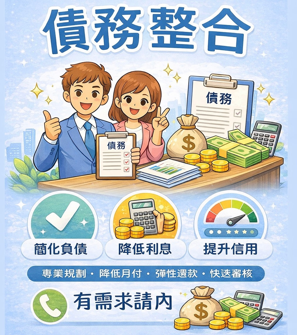 急需用錢｜債務整合｜降低月付金｜協助評估